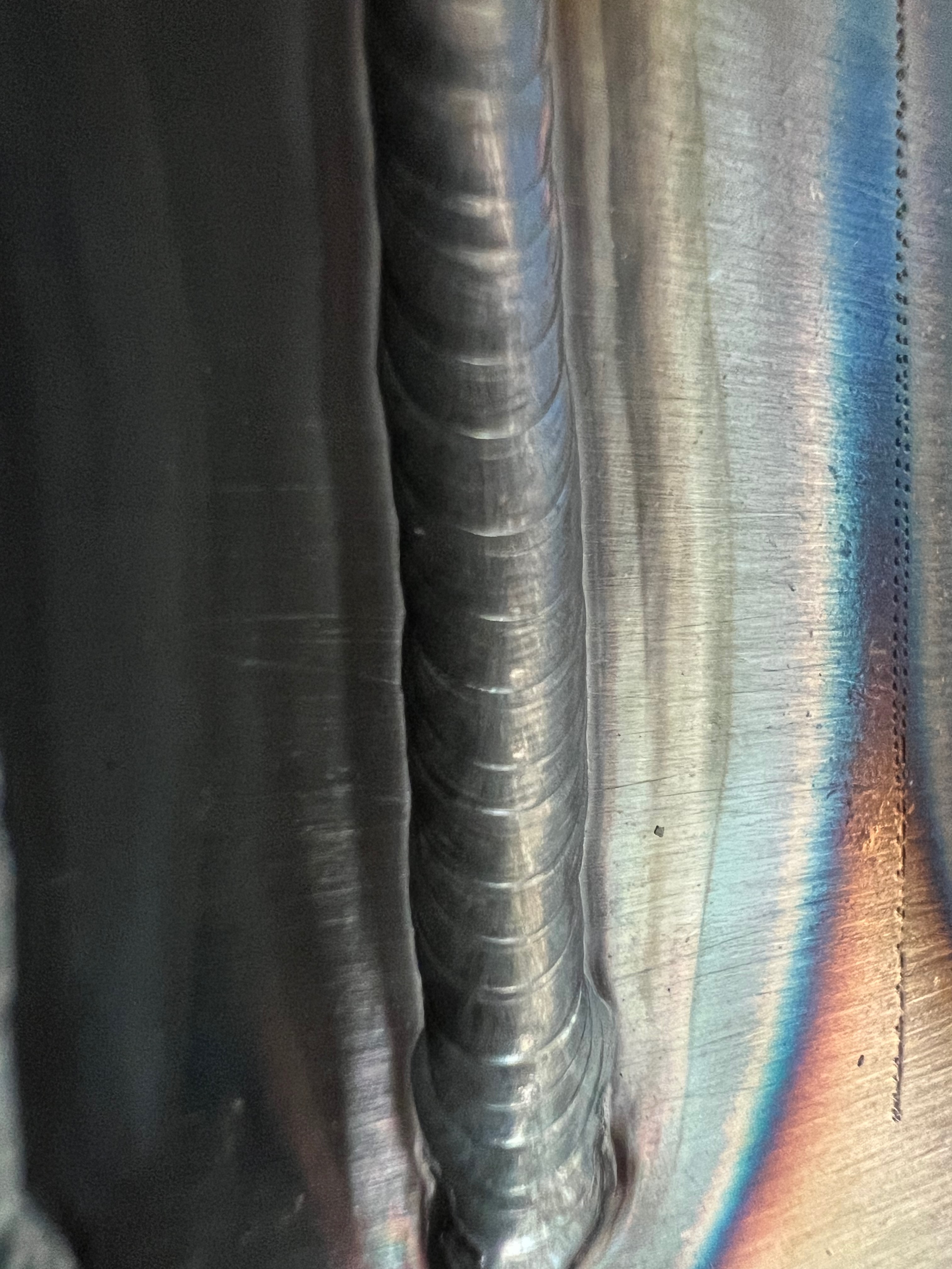 High-quality TIG weld with excellent stack-of-dimes appearance