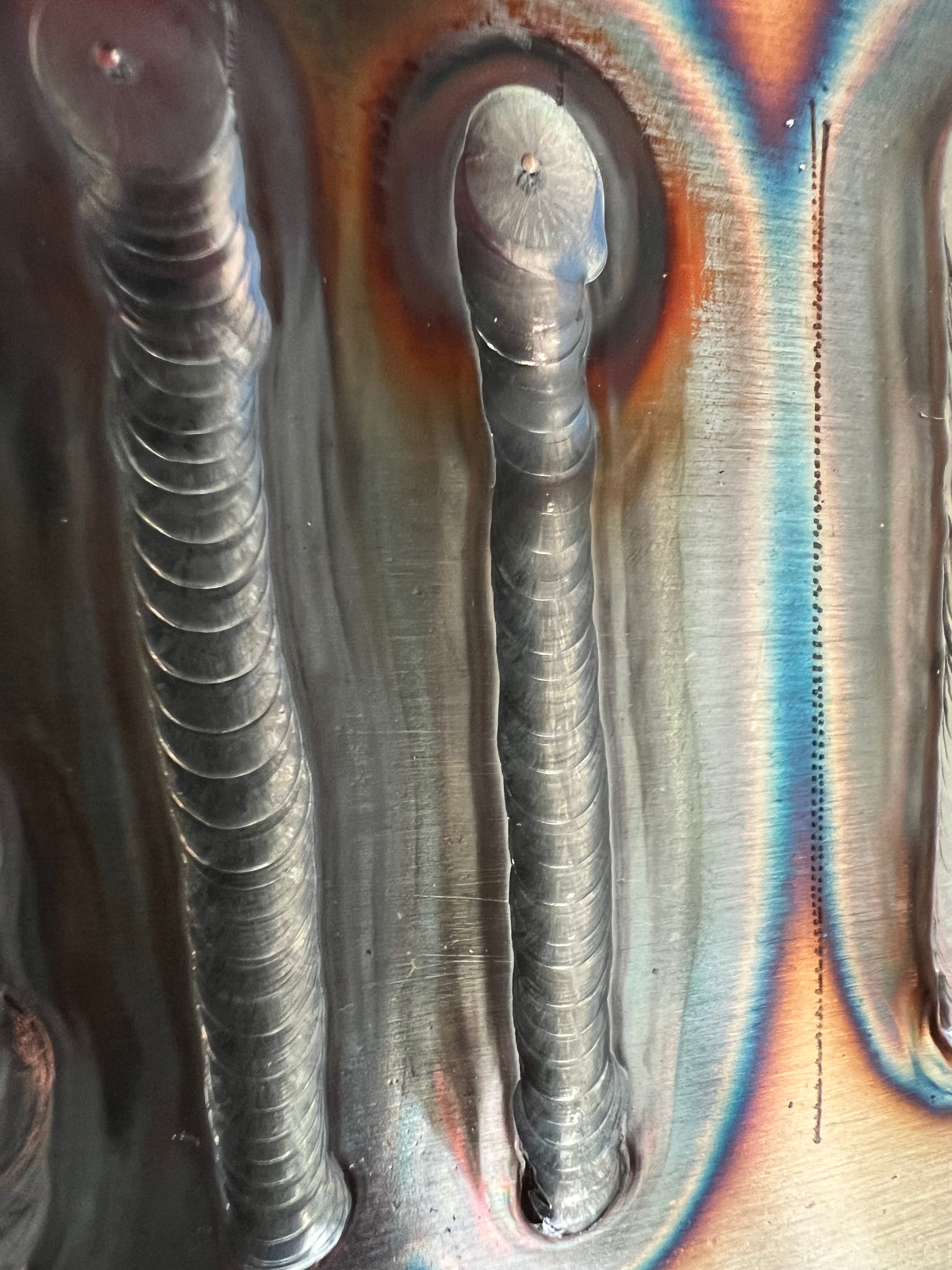 Multiple TIG welds showing professional quality and technique